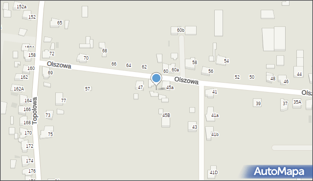 Ostrów Wielkopolski, Olszowa, 450, mapa Ostrów Wielkopolski