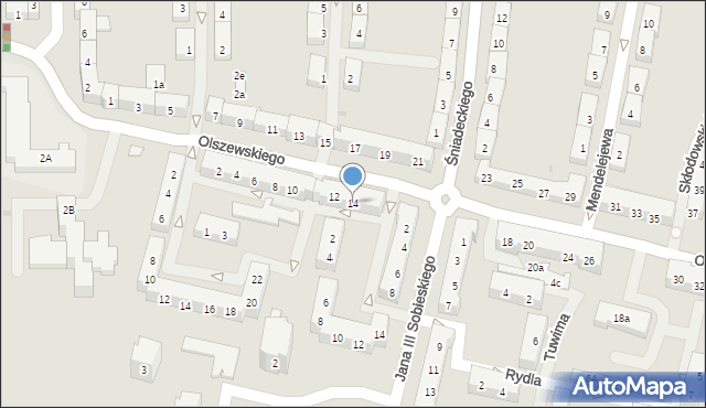 Oświęcim, Olszewskiego Karola, 14, mapa Oświęcimia
