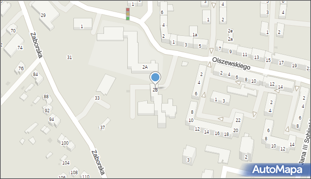 Oświęcim, Olszewskiego Karola, 2B, mapa Oświęcimia
