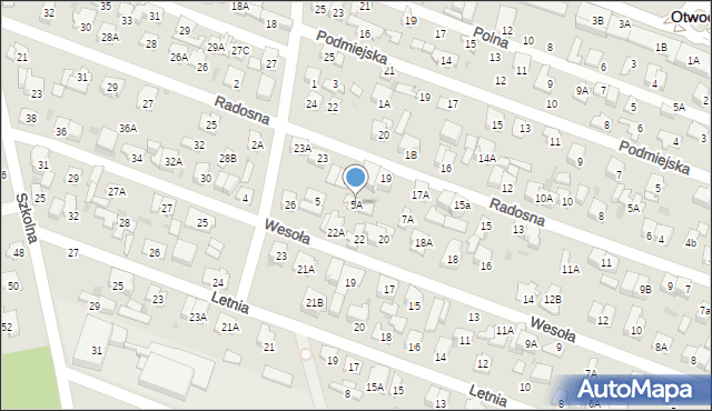 Otwock, Olszowa, 5A, mapa Otwock