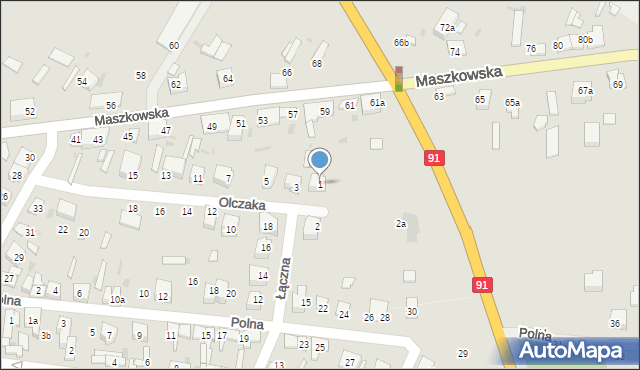 Ozorków, Olczaka Zygmunta, por., 1, mapa Ozorków
