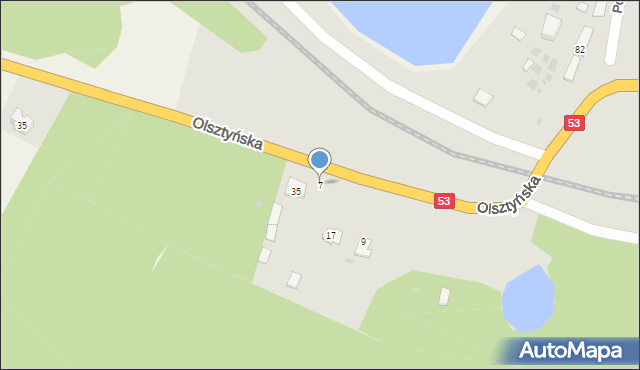 Pasym, Olsztyńska, 7, mapa Pasym