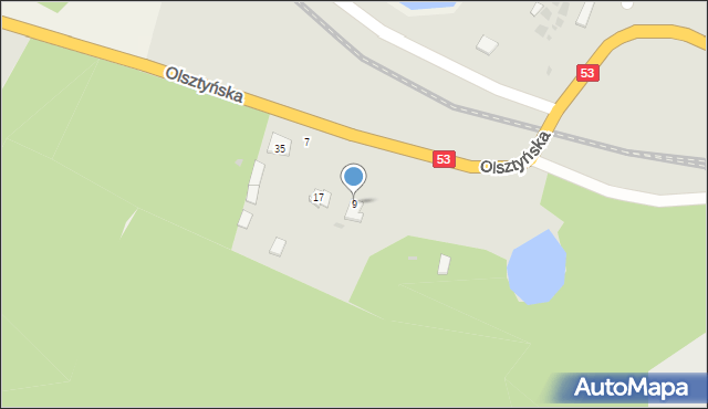 Pasym, Olsztyńska, 9, mapa Pasym