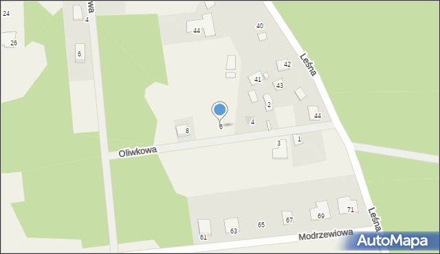 Pawłówek, Oliwkowa, 6, mapa Pawłówek