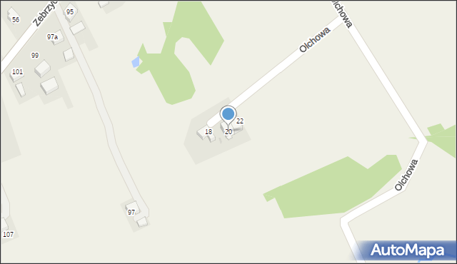 Pielgrzymowice, Olchowa, 20, mapa Pielgrzymowice