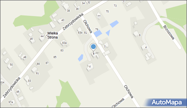 Pielgrzymowice, Olchowa, 6, mapa Pielgrzymowice