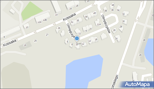 Piła, Olimpijczyków, 10, mapa Piły
