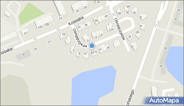 Piła, Olimpijczyków, 12, mapa Piły