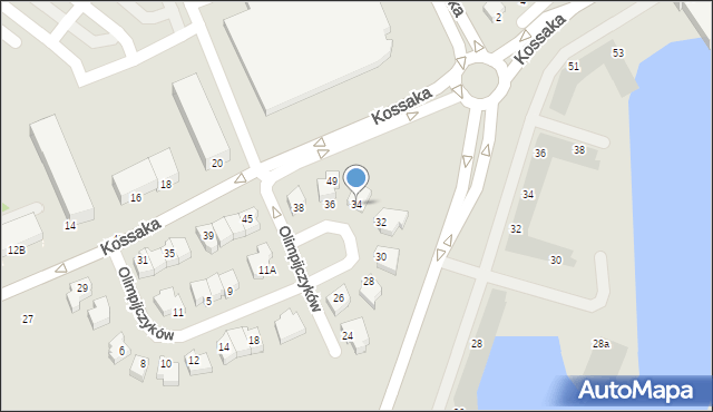 Piła, Olimpijczyków, 34, mapa Piły