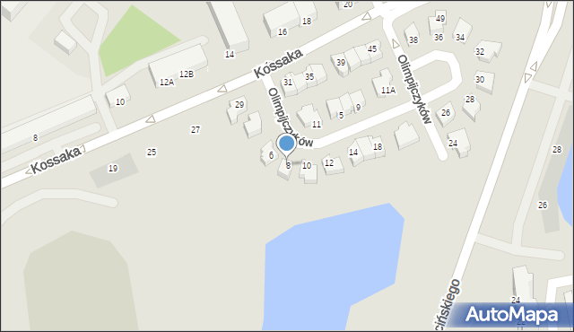 Piła, Olimpijczyków, 8, mapa Piły