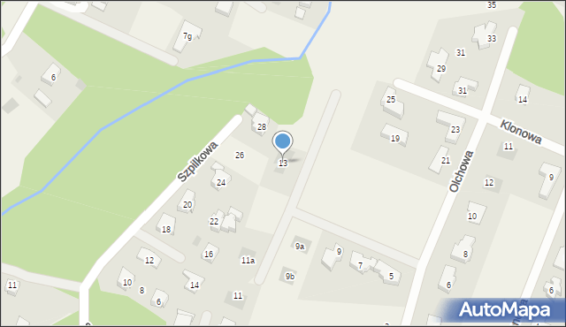 Pilchowo, Olchowa, 13, mapa Pilchowo