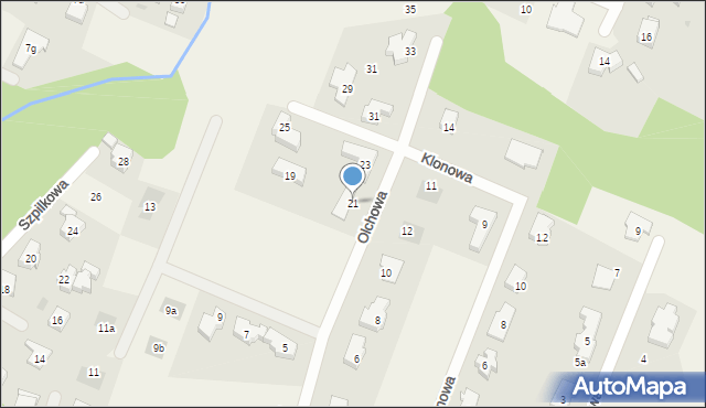 Pilchowo, Olchowa, 21, mapa Pilchowo
