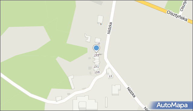 Pisz, Olsztyńska, 13/3, mapa Pisz