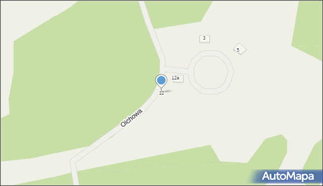 Płoty, Olchowa, 12, mapa Płoty