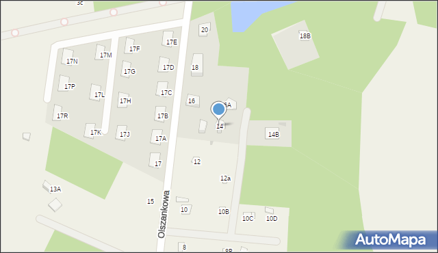 Poddębie, Olszankowa, 14, mapa Poddębie