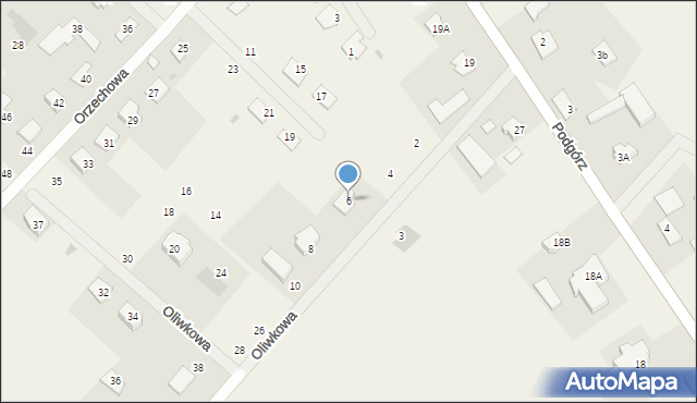 Podgórz, Oliwkowa, 6, mapa Podgórz