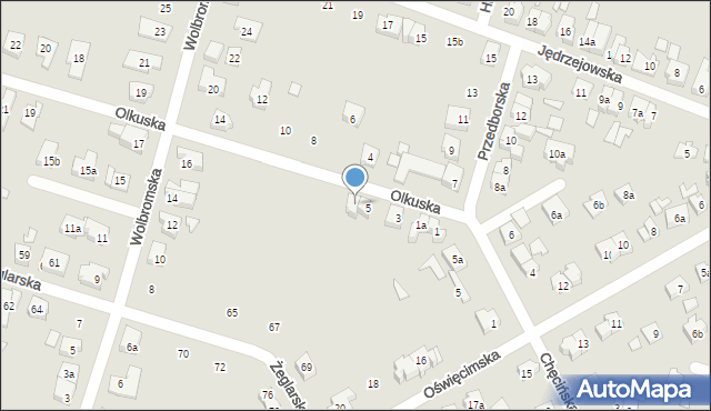 Poznań, Olkuska, 5a, mapa Poznania