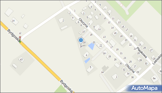 Prądocin, Olszyna, 14, mapa Prądocin