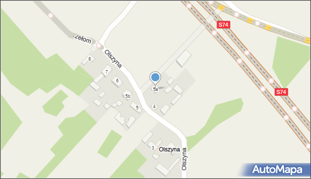 Przełom, Olszyna, 5a, mapa Przełom
