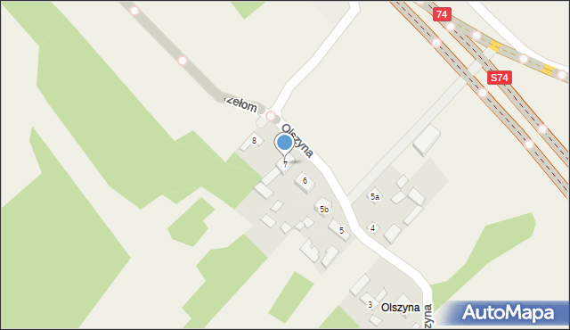 Przełom, Olszyna, 7, mapa Przełom