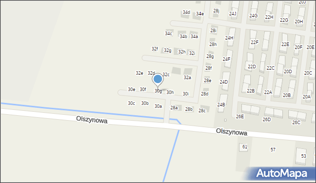 Rabowice, Olszynowa, 30g, mapa Rabowice