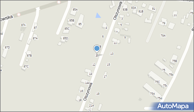 Radom, Olszynowa, 10, mapa Radomia