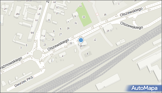 Radom, Olszewskiego Jana, 10, mapa Radomia