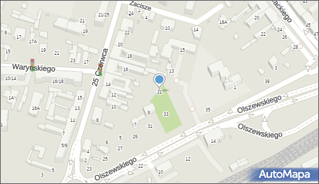 Radom, Olszewskiego Jana, 11, mapa Radomia