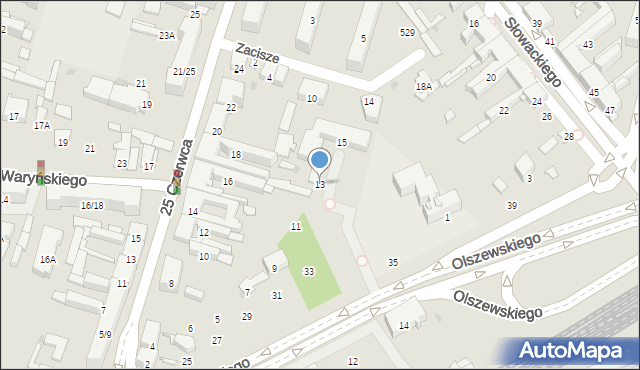 Radom, Olszewskiego Jana, 13, mapa Radomia