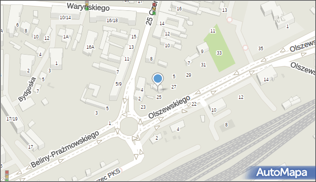 Radom, Olszewskiego Jana, 3, mapa Radomia