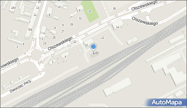 Radom, Olszewskiego Jana, 8, mapa Radomia