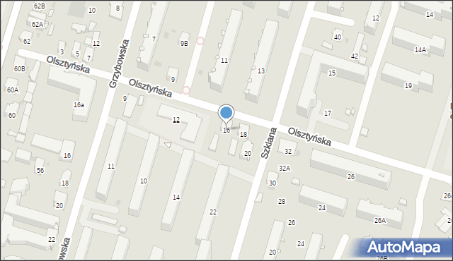 Radom, Olsztyńska, 16, mapa Radomia