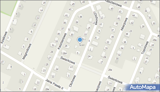 Radwanice, Olchowa, 7, mapa Radwanice