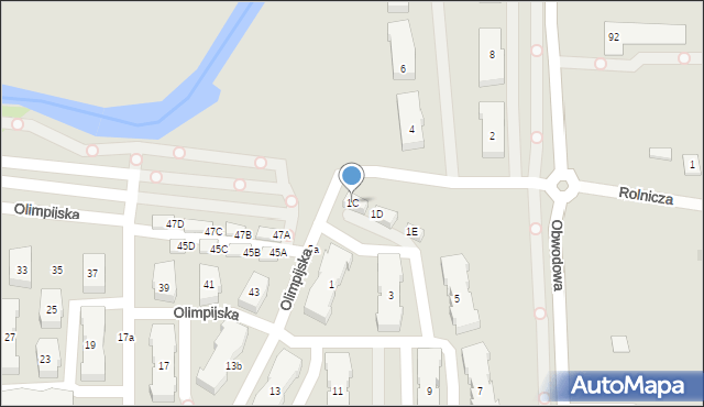 Reda, Olimpijska, 1C, mapa Reda