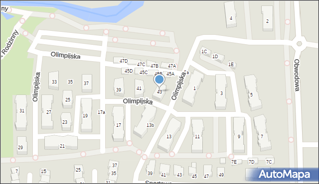 Reda, Olimpijska, 43, mapa Reda