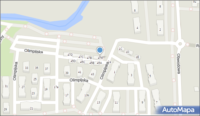 Reda, Olimpijska, 47A, mapa Reda