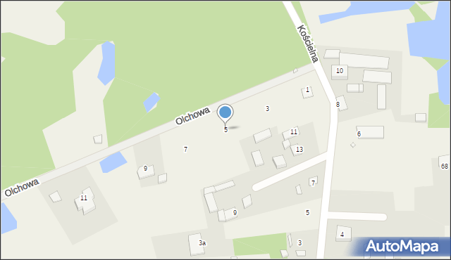 Rembertów, Olchowa, 5, mapa Rembertów