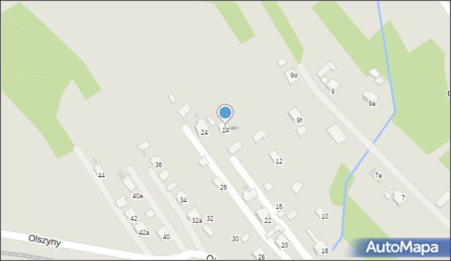 Ropczyce, Olszyny, 14, mapa Ropczyce
