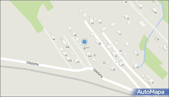 Ropczyce, Olszyny, 34, mapa Ropczyce