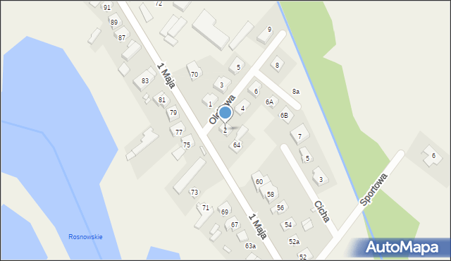 Rosnówko, Olchowa, 2, mapa Rosnówko