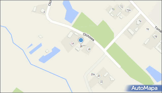 Ruda Wołoska, Olchowa, 16, mapa Ruda Wołoska