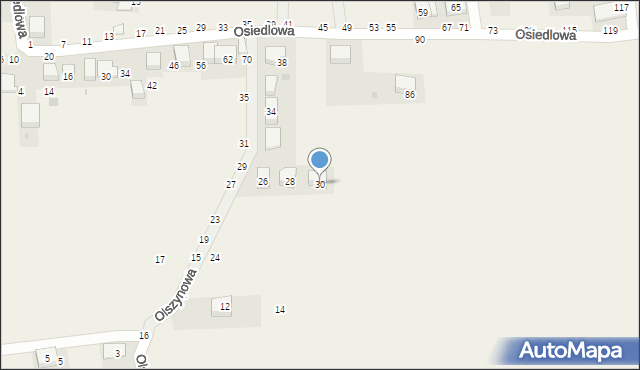 Rudawa, Olszynowa, 30, mapa Rudawa