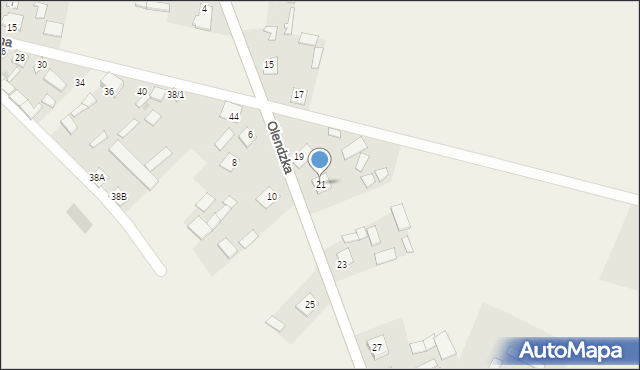 Rudka, Olendzka, 21, mapa Rudka