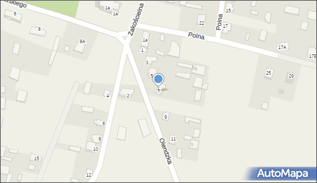 Rudka, Olendzka, 7, mapa Rudka