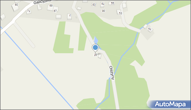 Rudno, Olszyny, 10, mapa Rudno