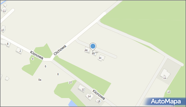 Rudno, Olchowa, 4b, mapa Rudno