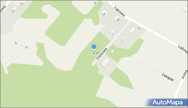 Rybakowo, Olchowa, 6, mapa Rybakowo