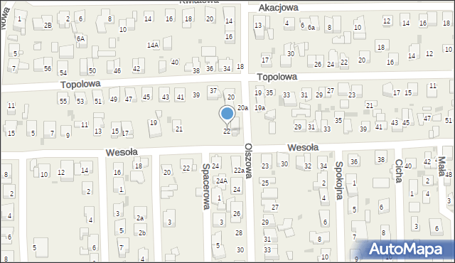 Rybie, Olszowa, 22, mapa Rybie