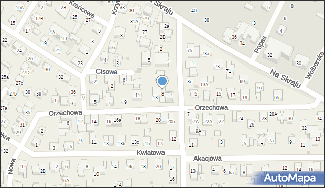 Rybie, Olszowa, 8, mapa Rybie