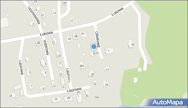 Rybnik, Oliwkowa, 6, mapa Rybnika